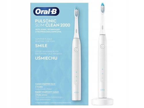  Електрическа четка за зъби Oral-B Pulsonic Slim Clean 2000, бяла