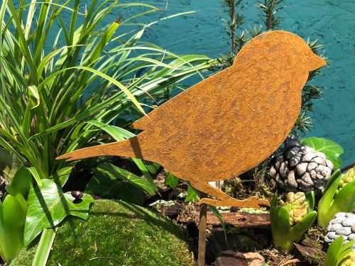  Градинска декорация птица врабче Corten Industrial
