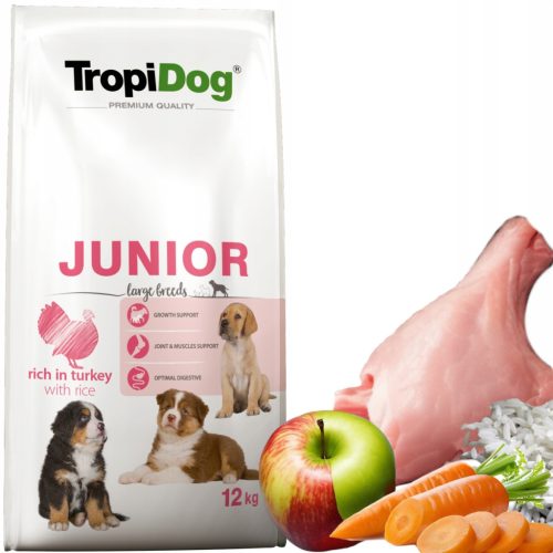  TropiDog суха храна пуйка 12 кг