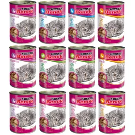    Super Benek за котки Chunks Mix of Flavors 12x415g Котешки хапки без зърно