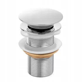   Кръгла клик-клак тапа без преливник Yoka Home silver