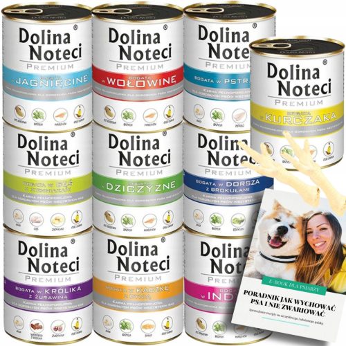  DOLINA NOTECI PREMIUM КОМПЛЕКТ от мокра храна, микс от вкусове 10x800g + EBOOK DOG