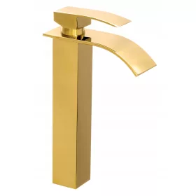  Смесител за умивалник гранитан ELVA HIGH WATERFALL златен