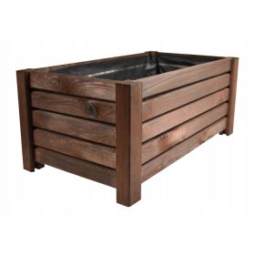    Плетена саксия 60 см x 33 x 25 см, дърво, нюанси на кафяво и бежово