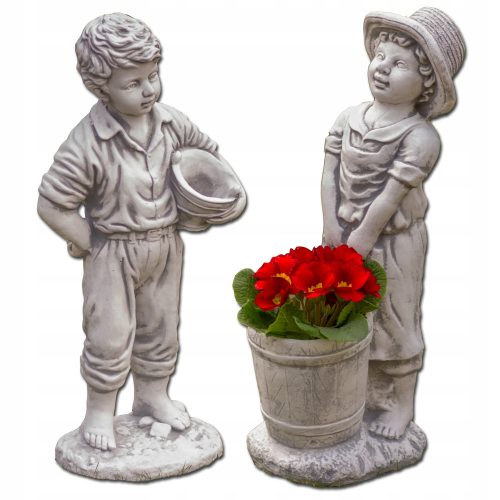  Градински фигури Момче и момиче със саксия