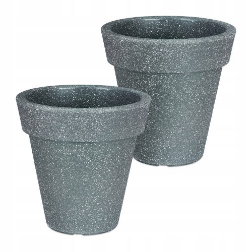  Focus Garden саксия 38 см x 38 x 38 см диаметър 38 см пластмасови нюанси на сиво и сребристо