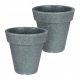  Focus Garden саксия 38 см x 38 x 38 см диаметър 38 см пластмасови нюанси на сиво и сребристо
