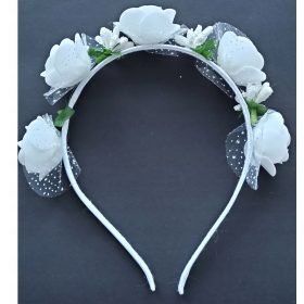    ЛЕНТА ЗА КОСА, ЦВЕТЯ БЯЛА КОМУНИОН КОМУНИОН