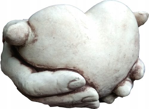 Фигура СЪРЦЕ в ръце бетон кафяво (F155) ALA-SHOP