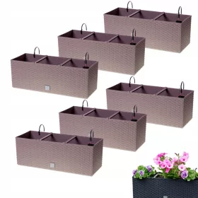    Саксия Prosperplast 50 см х 19 х 18,5 см диаметър 50 см пластмасови нюанси на кафяво и бежово