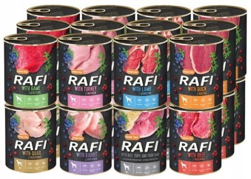  DOLINA NOTECI RAFI ХРАНА ЗА КУЧЕТА МИКС ОТ ВКУСОВЕ 24x800g