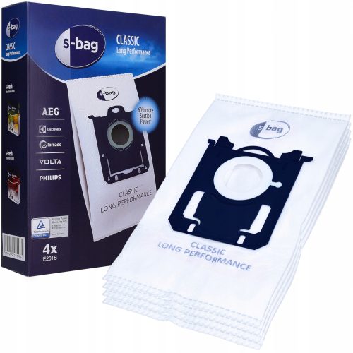  Синтетична торбичка за прахосмукачка S-BAG, Classic Long Performance, 4 бр.