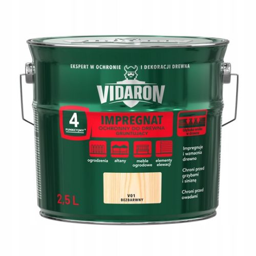 Импрегнация за дърво Vidaron V01, безцветна, 2,5л