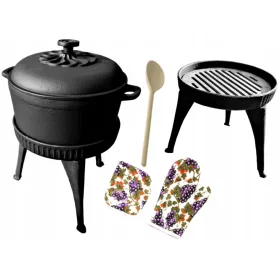    ЧУГУНЕНА ТЕНДЖА С РЕШЕТКА ПОЛСКА ТЕНДЖЕРА 8Л СКАРА