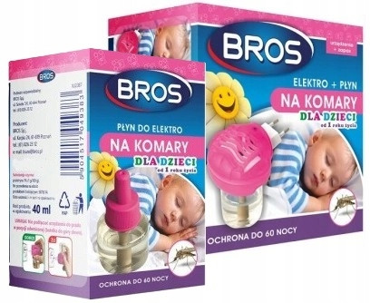  Електрофумигатор с течност против комари за деца Bros 453 40 ml + Bros течност против комари 0,075 kg 40 ml