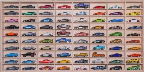  Рафт за Играчки Коли Cars Springs Hot Wheels Органайзер 80 места Дърво
