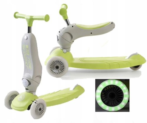  LED тротинетка 2in1 Toys Scooter for Kids ЗЕЛЕН