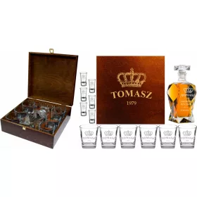   Кана за вода - Комплект Laserograf гарафа, чаши, чаши, с гравиране, 0.75л