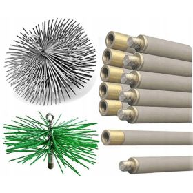   Професионален комплект за почистване на комина на пещта от дъното, четка за пръти 9,8м