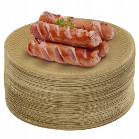   Съдове за еднократна употреба - Екологични хартиени чинии 18см - 100 броя ЕКО