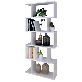    Библиотека Matkam Bask 76,4 см x 176 см x 28 см бяла