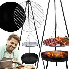    ГРАДИНСКА СКАРА ВИСЯЩ СТАТИВ КАМИНА НА ВЪГЛИЩА СТАБИЛЕН ЛАГЕРЕН ОГЪН 5