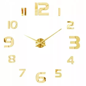    Стенен часовник MAMDIY черно, сребро, злато 129.9см