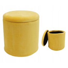    КОНТЕЙНЕР ЗА СЪХРАНЕНИЕ ОТ ПОФЛИ КАДИФЕ С КРЪГ ОТВАР