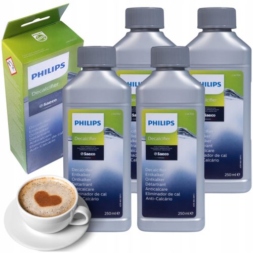  4× Течен декалцификатор за Philips Saeco Decalcifier 0,25 l + MAMA-MARGARET РЪКОВОДСТВО ЗА ПОЧИСТВАНЕ