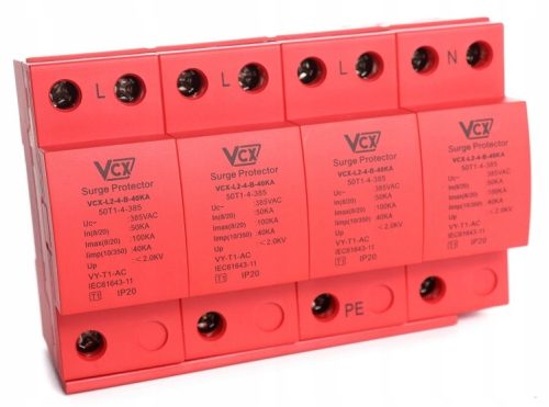 Отводител за пренапрежение VCX 385 V IP20 40000 A