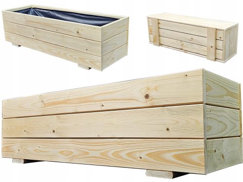  Саксия VERSANO 100 см х 30 х 30 см естествено дърво