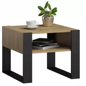    Правоъгълна холна маса Matkam Kaja 60 x 63,6 x 50 см черно, занаятчийски дъб