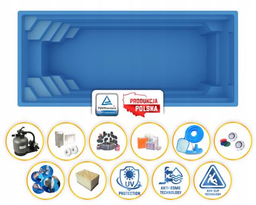 Правоъгълен басейн PLAST-POL 760 х 365 см