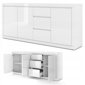    Скрин Bim Furniture Bello Bianco 195 x 40 x 89 см бял гланц
