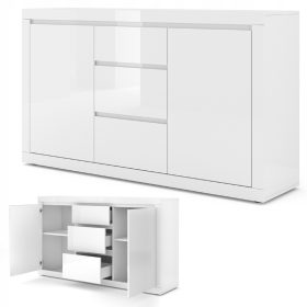    Bim Furniture Bello Bianco III скрин 150 x 40 x 89 см бял гланц