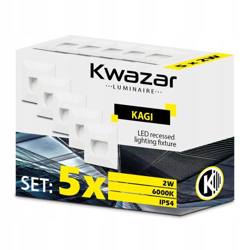  Градинска стенна лампа Kwazar Luminaire, бяла, вграден 2 W LED източник