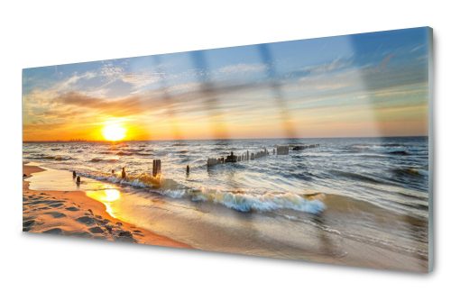 Изображение - Печат на стъкло Sea Sunset Beach 125x50
