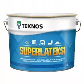   Акрилна боя за бетон, дърво, мебели, метал, стена Teknos 2,7 л, бяла мат