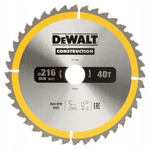 DeWalt диск за дърво 216х30 мм