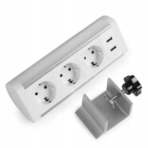 Електрически контакт, настолен USB Spacetronik бял