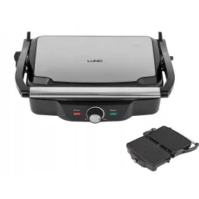    Контактна, панини, сгъваема, традиционна електрическа скара Lund 67458 сребристо/сиво 1600 W