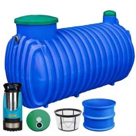   Резервоар за събиране на дъждовна вода - Резервоар за дъждовна вода 4000 л 157 х 140 см черен