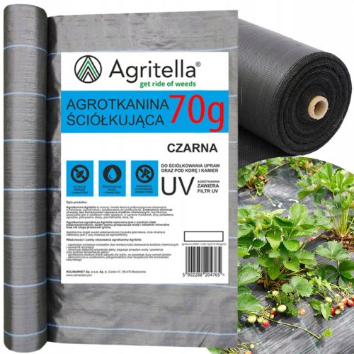 Агротекстил - Мулчираща тъкан Agrotella (против плевели) Agritella черна 160 x 10000 cm 70 g/m²