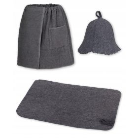   Сауна, аксесоари - САУНА - МЪЖКИ КОМПЛЕКТ, СИВ - ШАПКА КОЛТ, КИЛИМ