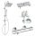 Grohe Grohtherm 800 хромиран душ смесител + повърхностен душ комплект Invena Nyks