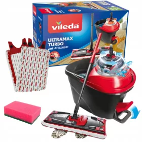   Vileda Ultramax Turbo плоска кофа за моп + Кухненска мивка Vileda 1 бр.