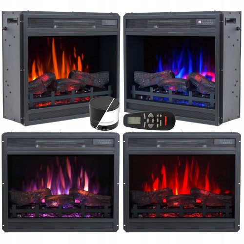 Камина за вграждане с функция отопление, електрическа Aflamo черна 2000 W 60 x 51 x 21,5 cm