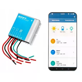   СОЛАРЕН КОНТРОЛЕР ЗА ЗАРЕЖДАНЕ 12V BLUETOOTH 10A MPPT