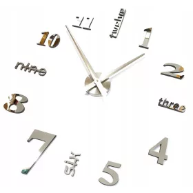   Часа - Сребърен стенен часовник INTERSIDE 130 см