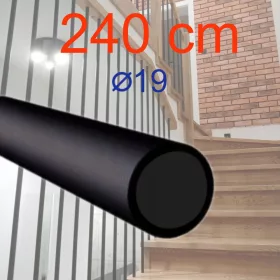   ТРЪБНА ТРЪБА ЗА ПАРАПЕТ, МАТ ЧЕРЕН 19MM 240CM BALUSTER СТОЛБ РЪКОВОД
